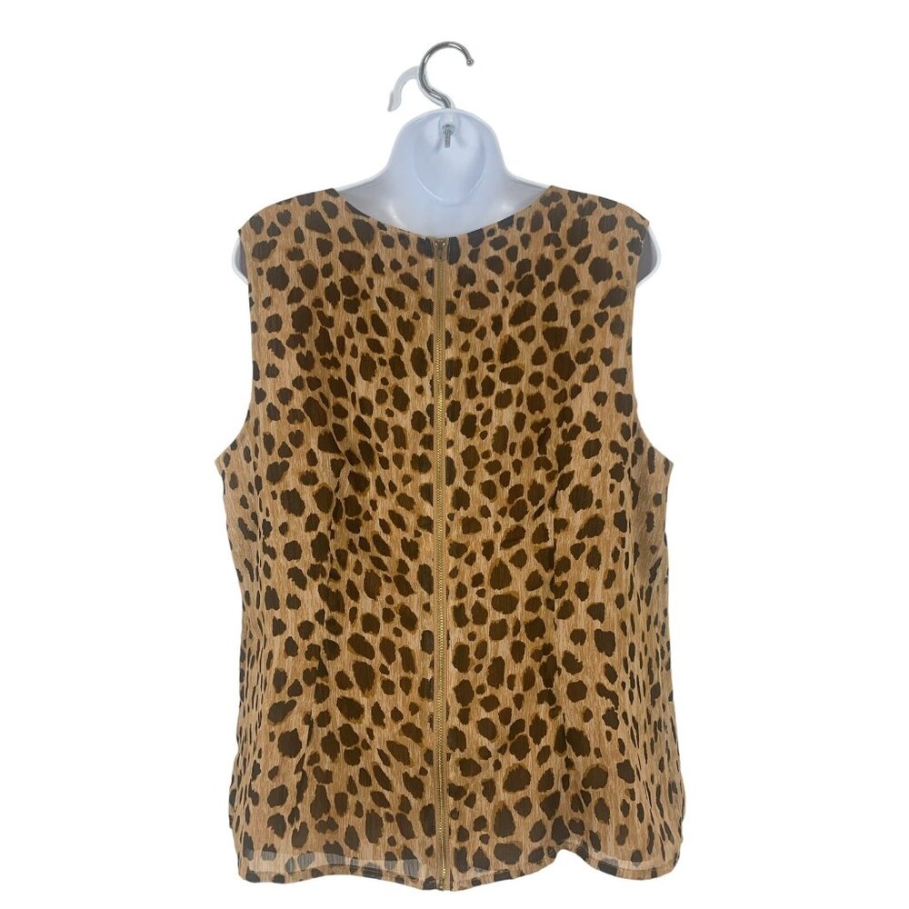 Merona Womens Sleeveless Leopard Print Top Blouse Size XXL - Picture 4 of 11
